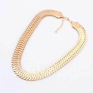 Fashion Wide Alloy Chain Necklace For Women